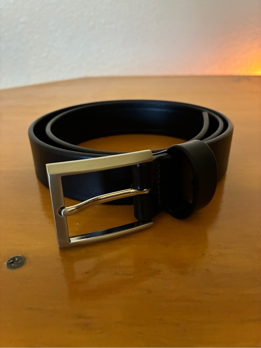 Made in Canada truthbelts.comClassic Men's Black Leather Belt with Silver Buckle